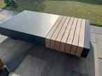 Lage Tuintafel marmer kleur tegel en teakhout, Ophalen, Zo goed als nieuw, Rechthoekig, Teakhout