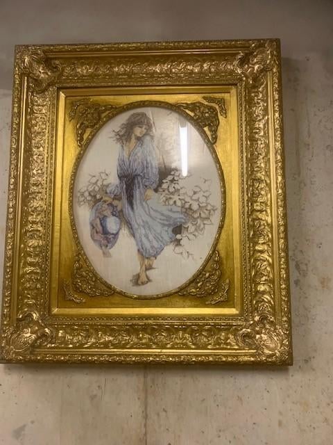 Antieke Franse Lijst, Ophalen of Verzenden, Ovaal, 50 tot 100 cm