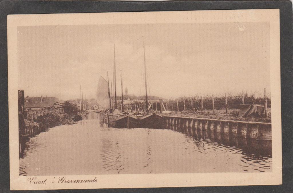 s,gravenzande vaart met schepen, Verzamelen, Verzenden, Voor 1920, Gelopen, Zuid-Holland