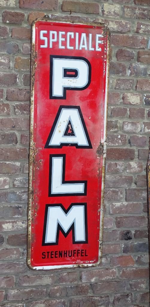 emaillen reclamebord emaille bord palm bier uit 1959, Ophalen