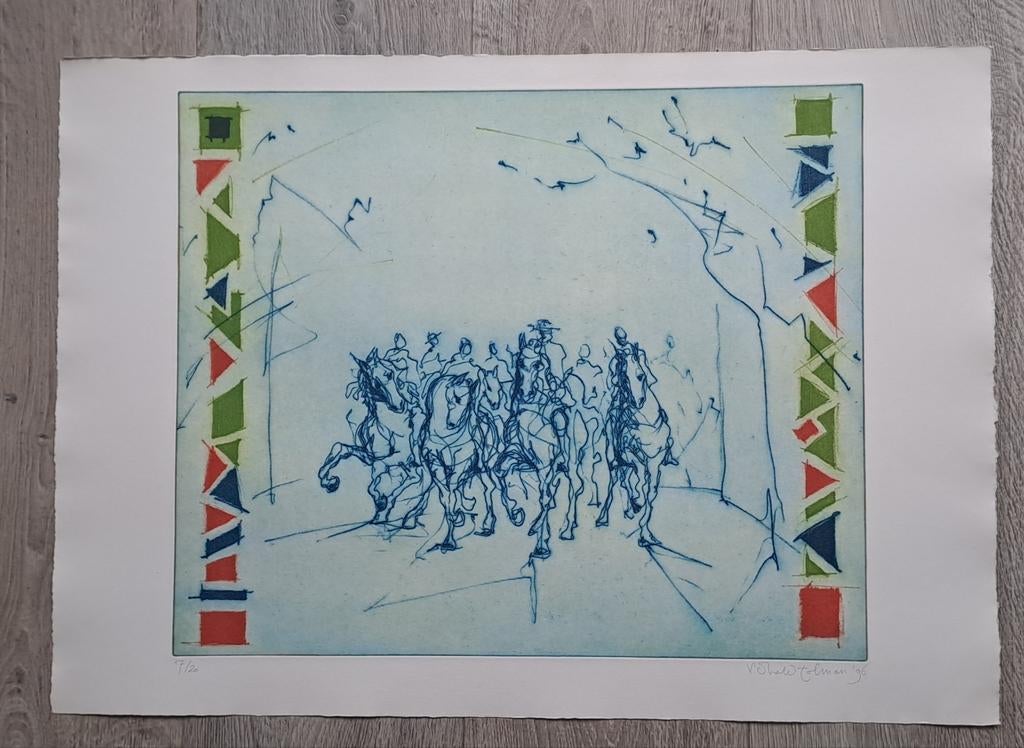 Ronald Tolman - Cavalcade • ets 1996, Antiek en Kunst, Kunst | Etsen en Gravures, Ophalen of Verzenden