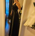 Zwarte satijnen galajurk - maat 36/38, Galajurk, Zwart, Ophalen of Verzenden, Maat 36 (S)