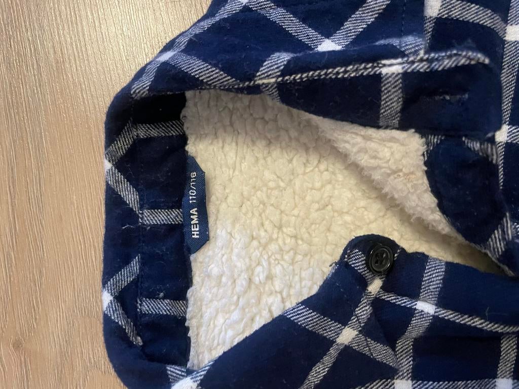 Hema fleece houthakker overhemd maat 110/116, Ophalen, Gebruikt, Jongen, Overhemd of Blouse