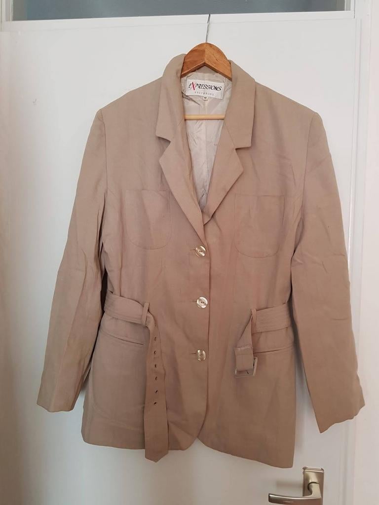 Vintage ceintuur blazer maat 44, Ophalen of Verzenden, Zo goed als nieuw, Maat 38/40 (M)