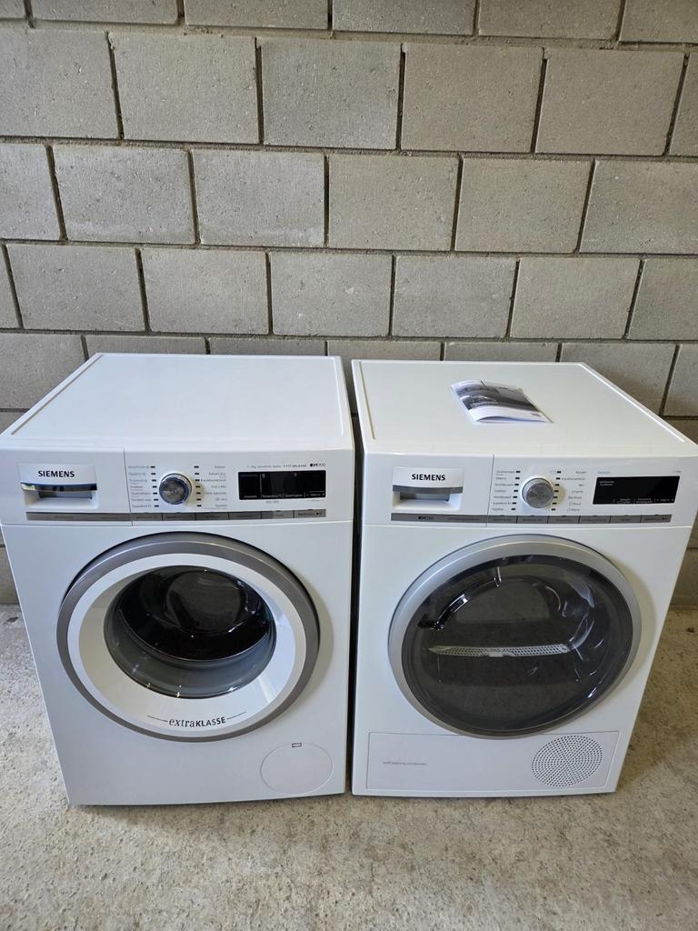 Siemens iQ700 wasmachine en warmtepompdroger, 8 tot 10 kg, Ophalen, 1600 toeren of meer, 85 tot 90 cm