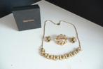 SIERADEN SETJE OUD KETTING BROCHE EN OORBELLEN, Verzenden, Overige materialen, Overige typen, Verguld