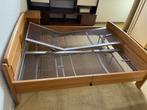 Bed met handmatig verstelbare bedbodems 210x170 cm, Huis en Inrichting, Slaapkamer | Bedden, Bruin, 210 cm, Tweepersoons, Ophalen of Verzenden
