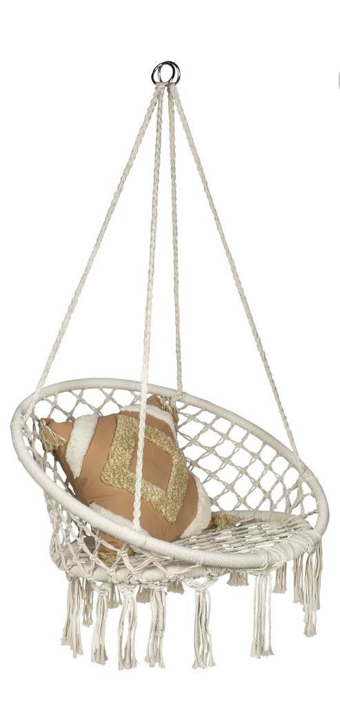NIEUW Hangstoel macramé (bohemian style), Ophalen, Zo goed als nieuw, Eenpersoons