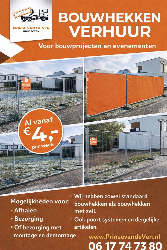 Te huur bouwhekken al vanaf €4, Ophalen of Verzenden, Zo goed als nieuw