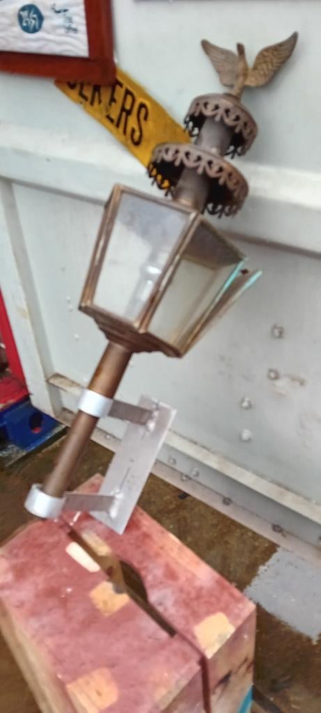 Zes kantige, messing lamp, met adelaar. ., Ophalen of Verzenden, Minder dan 50 cm