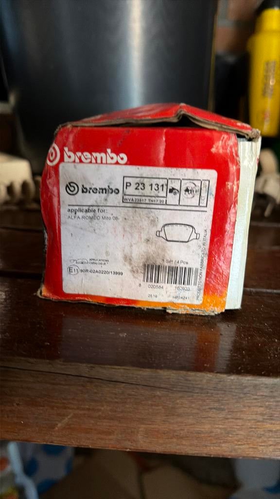Remblokken achter alfa mito brembo nieuw, Ophalen, Nieuw