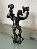 Bronzen beeld: Vrolijke man met kind, Antiek en Kunst, Ophalen of Verzenden