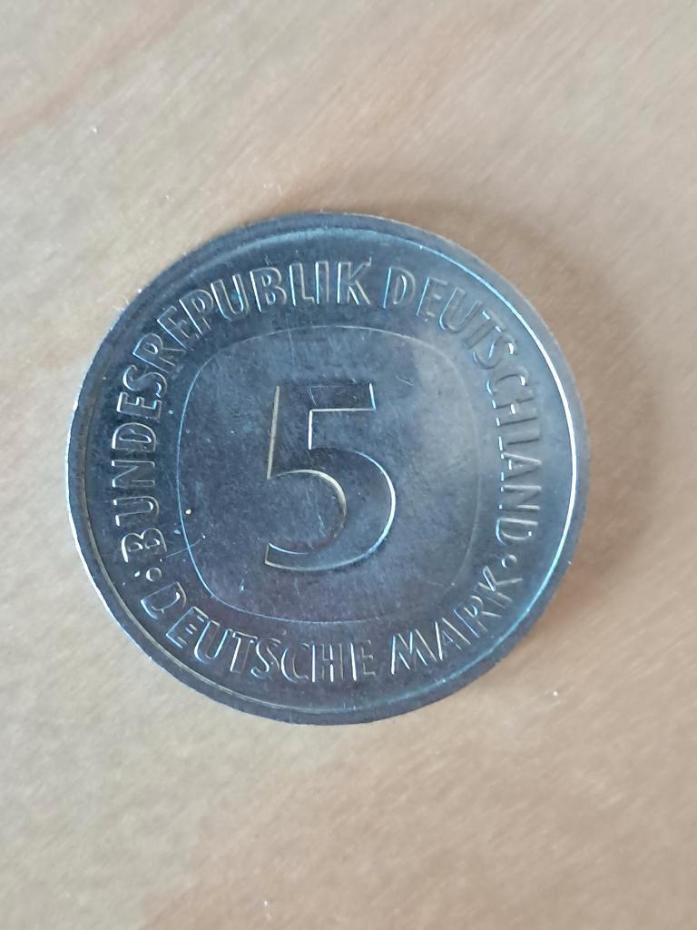 5 Duitse Mark 1975, Postzegels en Munten, Munten | Europa | Niet-Euromunten, Ophalen of Verzenden, Duitsland, Losse munt