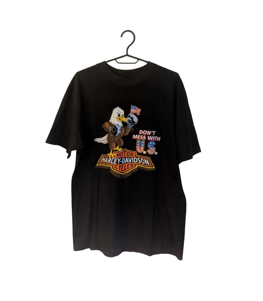 harley davidson “don’t mess with u.s.” t-shirt 1991, Kleding | Heren, T-shirts, Harley Davidson, Zwart, Maat 56/58 (XL), Harley Davidson