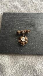 Vintage broche, Met kristal, Overige materialen, 4 tot 7 cm, Gebruikt