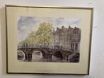 Aquarel Prinsengracht Amsterdam, Antiek en Kunst, Kunst | Schilderijen | Klassiek, Ophalen