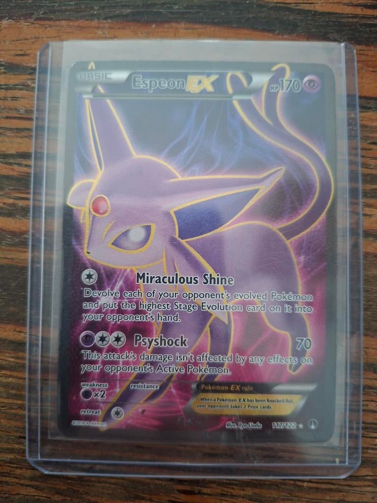Espeon EX Pokemon Kaart 117/128 Full Art breakpoint, Ophalen of Verzenden, Gebruikt, Losse kaart