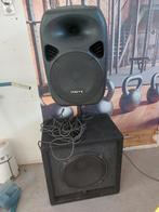 Vonyx SPS 122 actieve set met Behringer subwoofers, Audio, Tv en Foto, Luidsprekers, Gebruikt, Overige typen, 120 watt of meer