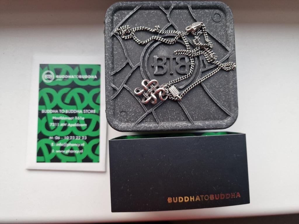 Buddha to Buddha ketting met hanger, Ophalen of Verzenden, Zilver, Zilver, Met hanger