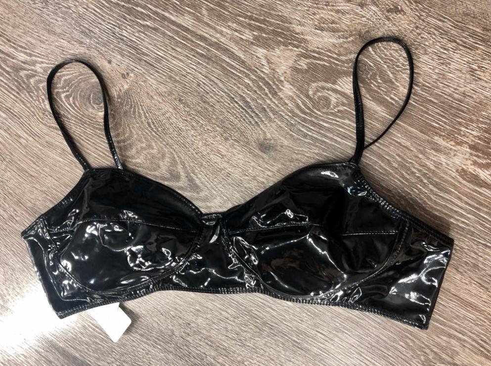 Zwarte wetlook BH / dames vrouwen sexy lingerie kunst leren, Kleding | Dames, Verzenden, Zwart, BH