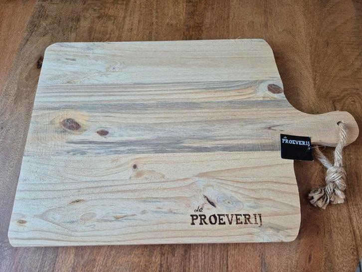 Houten serveerplank 'De Proeverij' - Nieuw met label, Huis en Inrichting, Woonaccessoires | Dienbladen, Nieuw, Ophalen of Verzenden