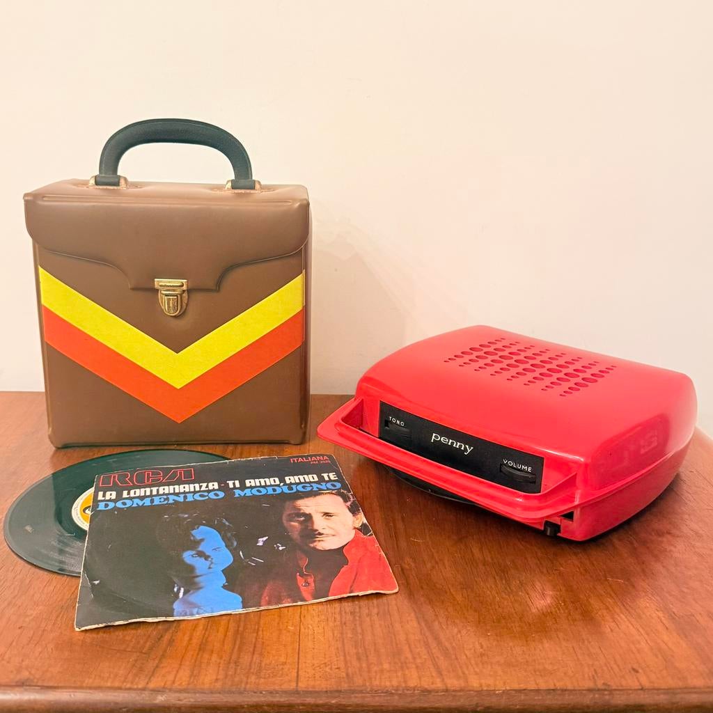 DRAAGBARE PLATENSPELER PENNY VINTAGE 1970 VINYL 45 TOEREN, Audio, Tv en Foto, Platenspelers, Overige merken, Gebruikt, Automatisch
