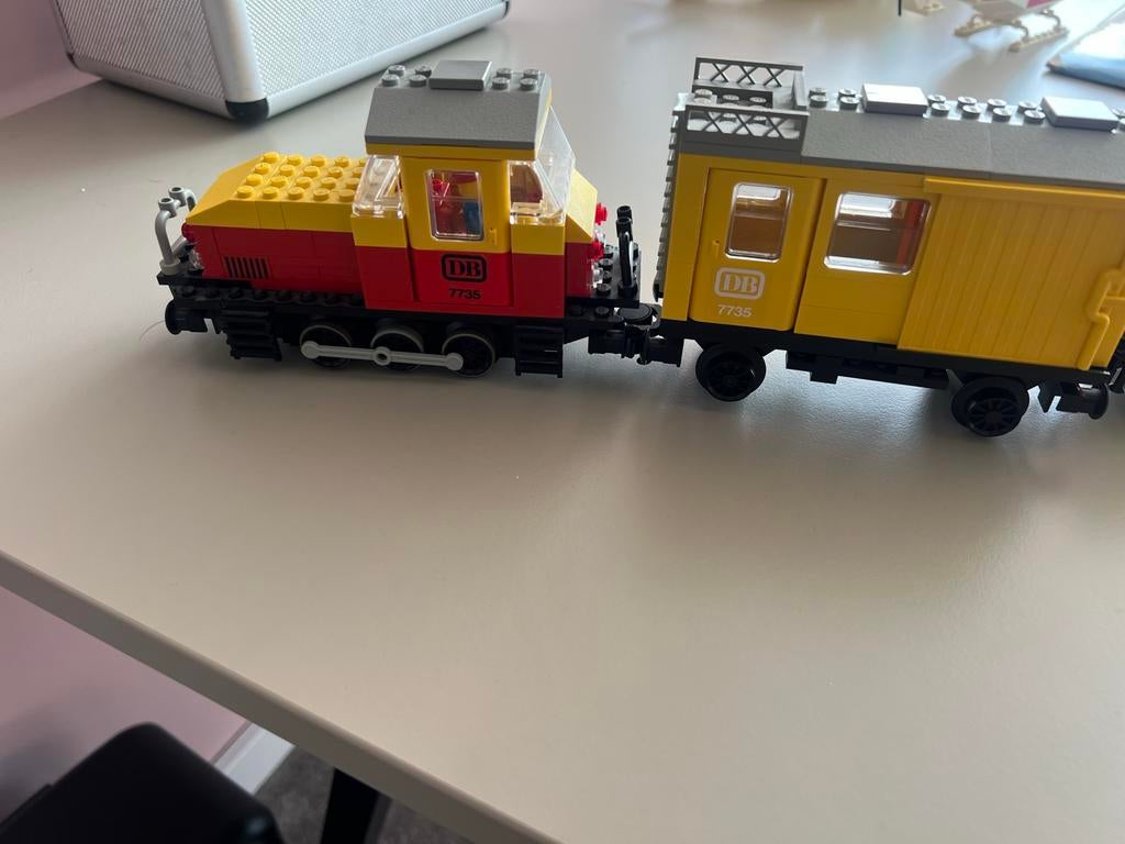 Vintage LEGO trein 7735 met 3 wagons, rails en bediening, Kinderen en Baby's, Speelgoed | Duplo en Lego, Gebruikt, Lego, Ophalen of Verzenden