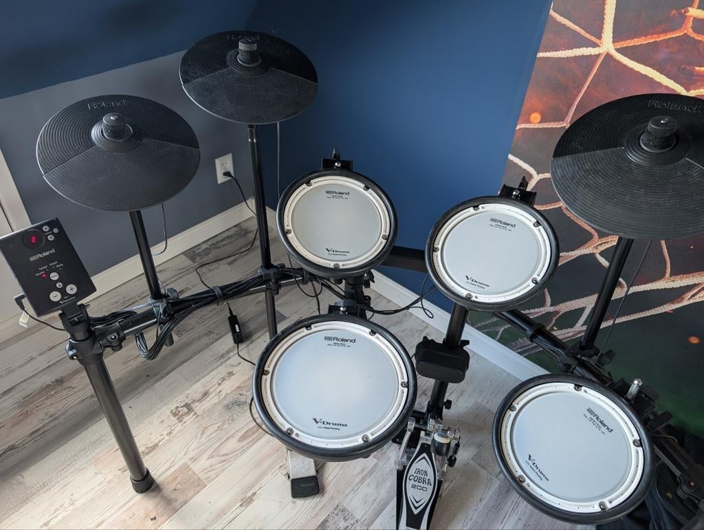 Complete Roland V-Drums TD-1DMK Set (Incl. Iron Cobra Pedaal, Ophalen, Zo goed als nieuw, Roland, Elektronisch