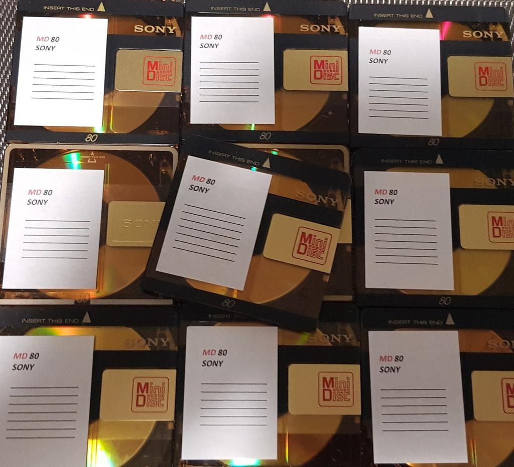 10 Stuks Sony MD 80 MiniDisc met hoesjes, Verzenden