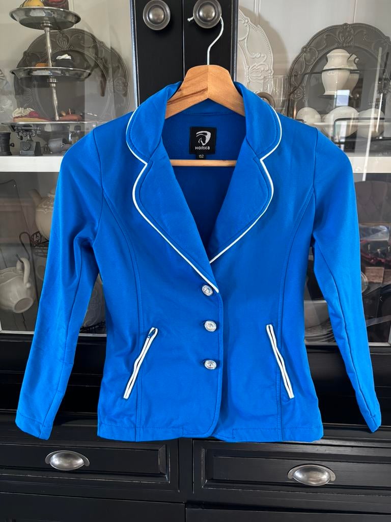 Kobaltblauw wedstrijd jasje maat 152, Ophalen of Verzenden, Zo goed als nieuw, Dressuur, Bovenkleding