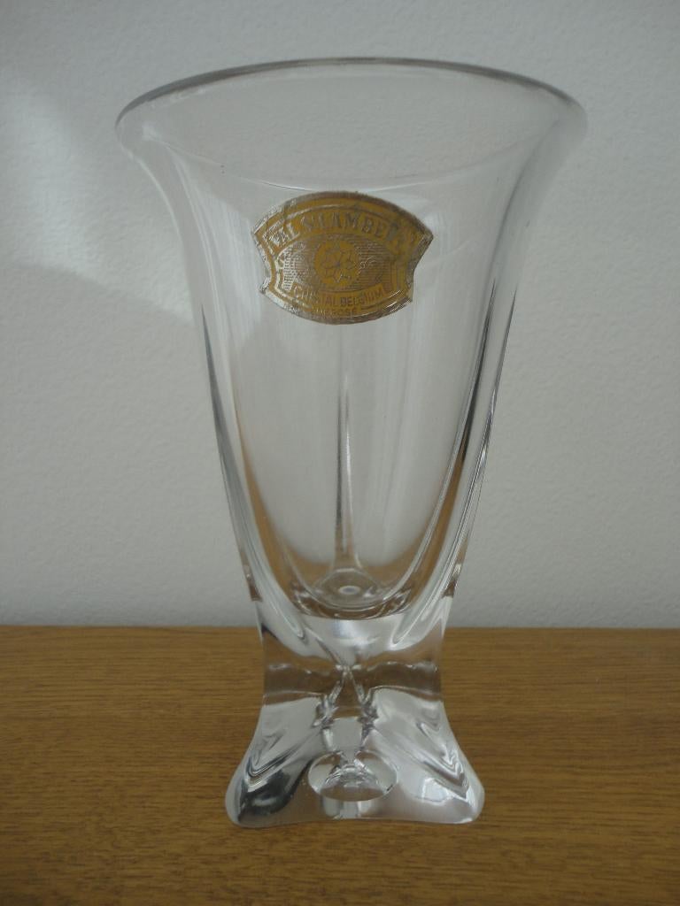 Vaas Val Saint Lambert VSL driehoek voetstuk + merksticker, Ophalen of Verzenden