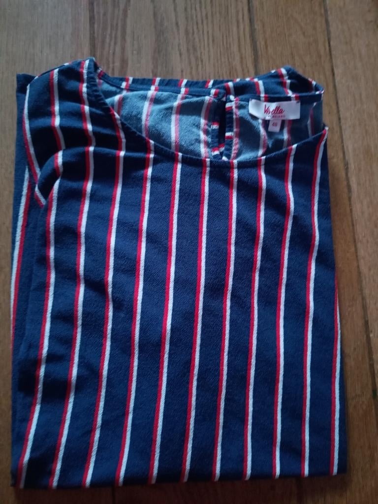 t-shirt/blouse shirt- blauw- maat 48, Blauw, Maat 46/48 (XL) of groter, Ophalen of Verzenden, Zo goed als nieuw
