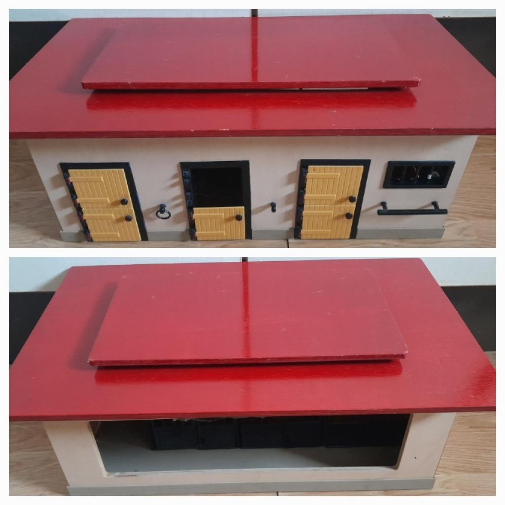 Schleich houten stal oud (ouder) model (met gebreken), Ophalen, Gebruikt