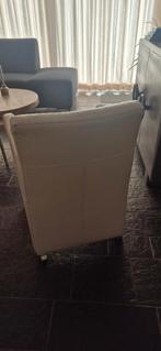 6 Echt Leren stoelen wit, Huis en Inrichting, Stoelen, Ophalen, Gebruikt, Wit, Leer