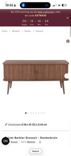 Zuiver Barbier TV Meubel Walnoot - Krasjes, Gebruikt, 100 tot 150 cm, Ophalen of Verzenden, Minder dan 100 cm