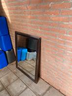 Geslepen spiegel houten rand, Ophalen, Zo goed als nieuw, Rechthoekig, Minder dan 100 cm