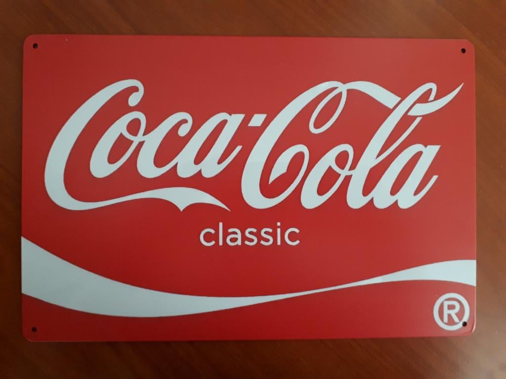 Coca Cola 20x30 cm Metalen Reclamebord, Verzamelen, Ophalen of Verzenden, Nieuw, Reclamebord