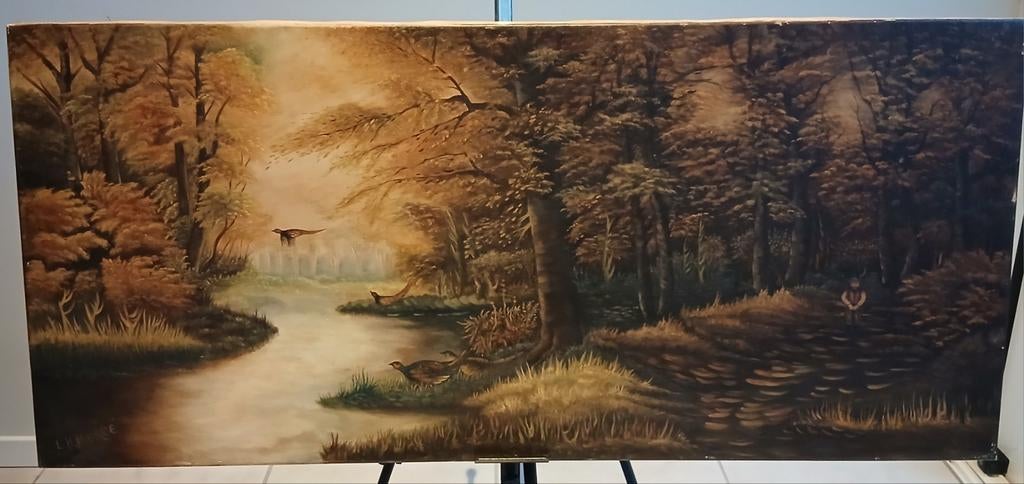 Groot schilderij landschap, Ophalen of Verzenden