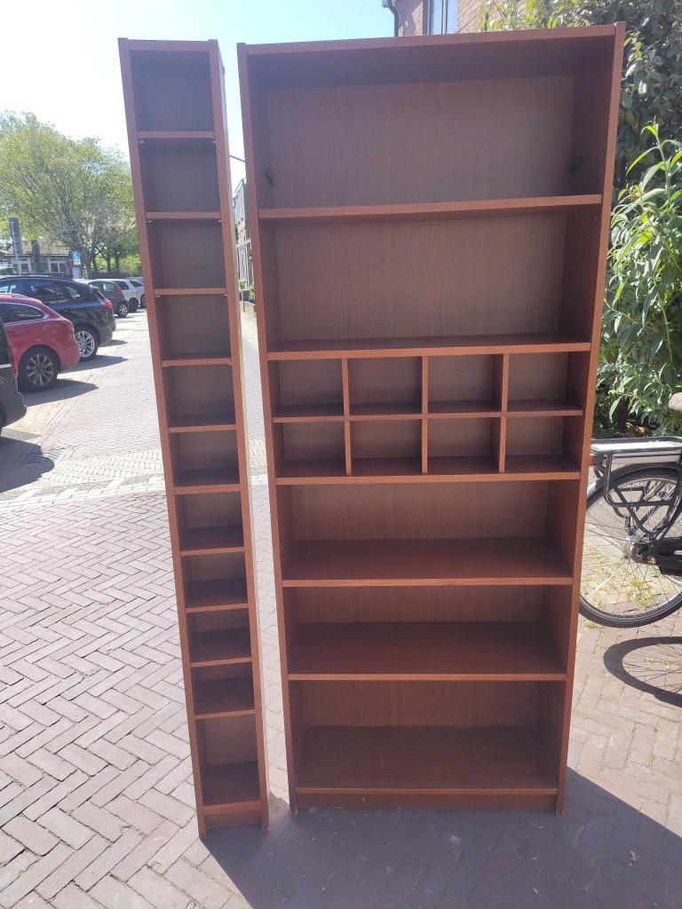 Billy boekenkast (80cm) + CD-kast en CD-inzet - kersenhout, Ophalen, Met plank(en), Gebruikt, 200 cm of meer
