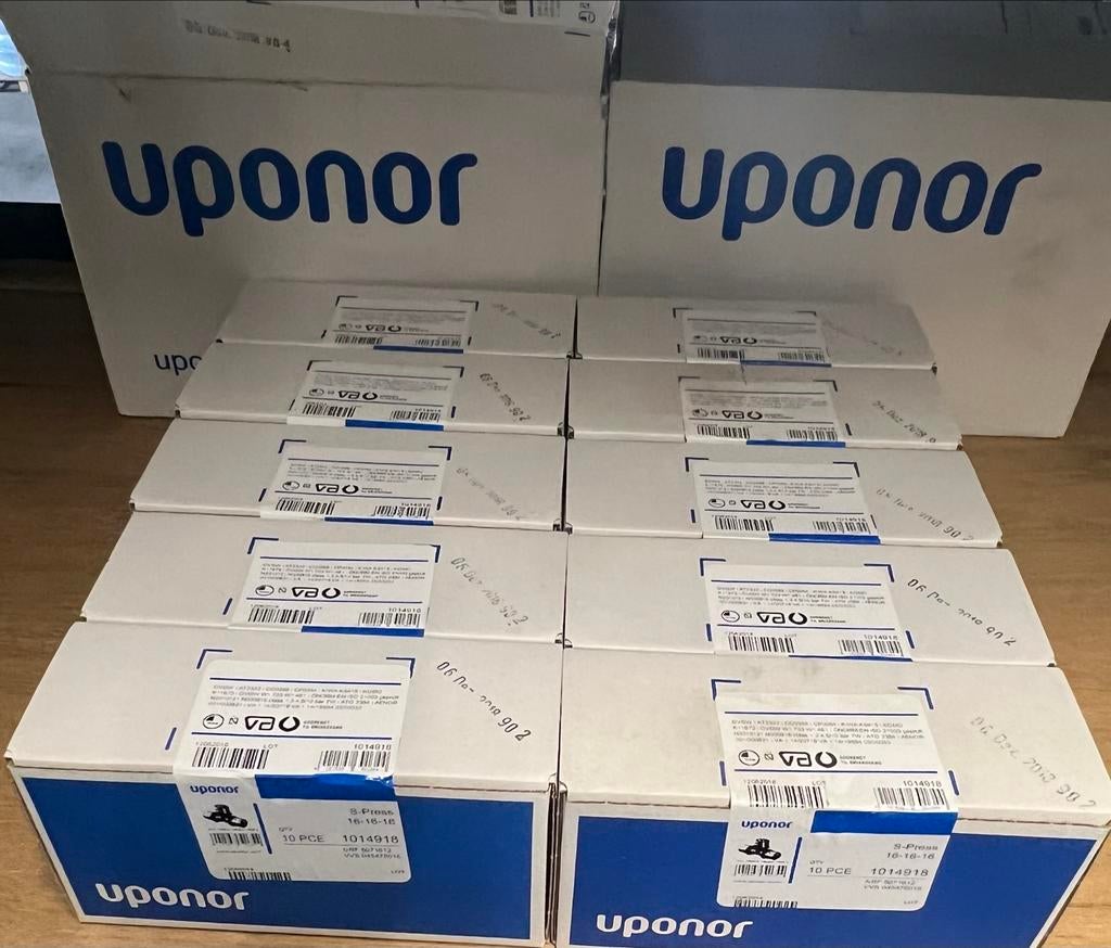 Uponor S-Press T-stuk 16 perskoppeling 100stuks Partij Nieuw, Ophalen, Nieuw, Overige typen