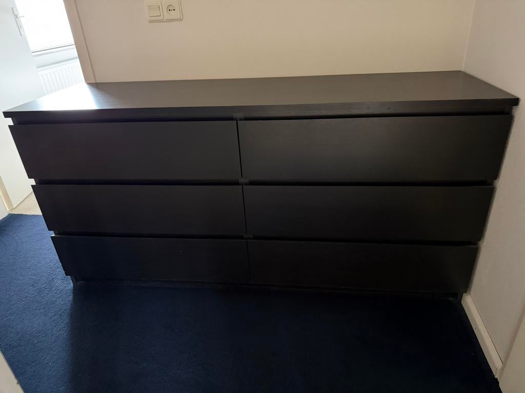 IKEA Malm Zwart Bruin 160cm, Huis en Inrichting, Ophalen, Gebruikt