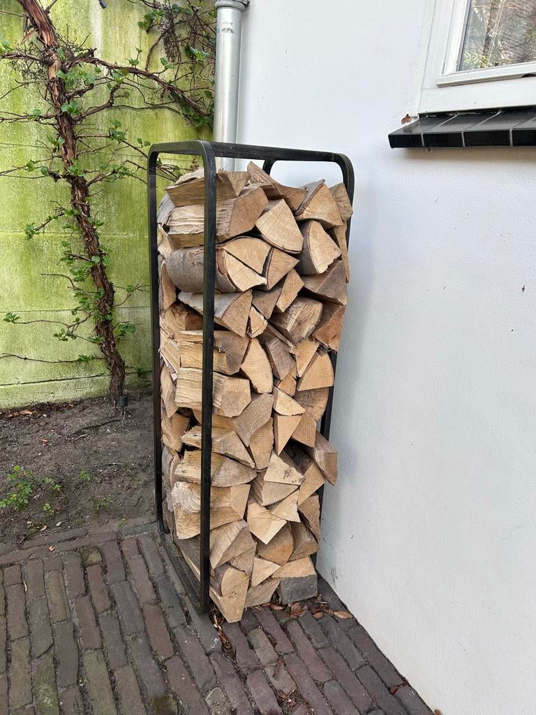 Stalen houtopslag 35x45x120cm, Ophalen of Verzenden, Gebruikt