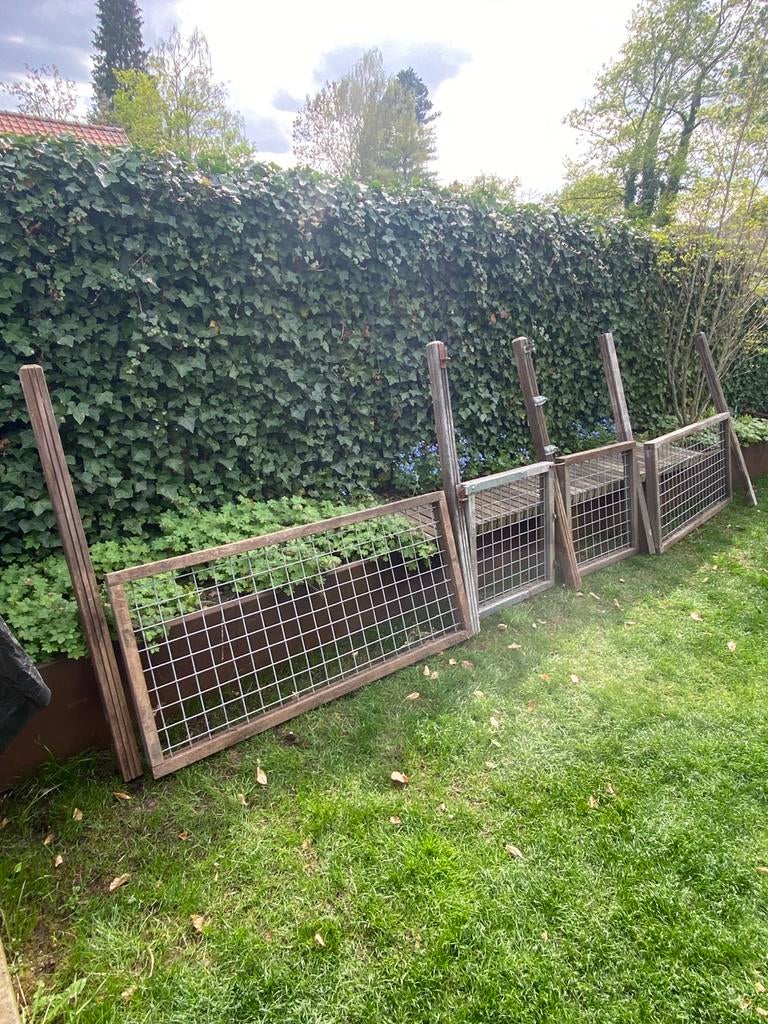 Hardhouten gaaspanelen, Ophalen, Met poort, Gebruikt, Gaashekwerk