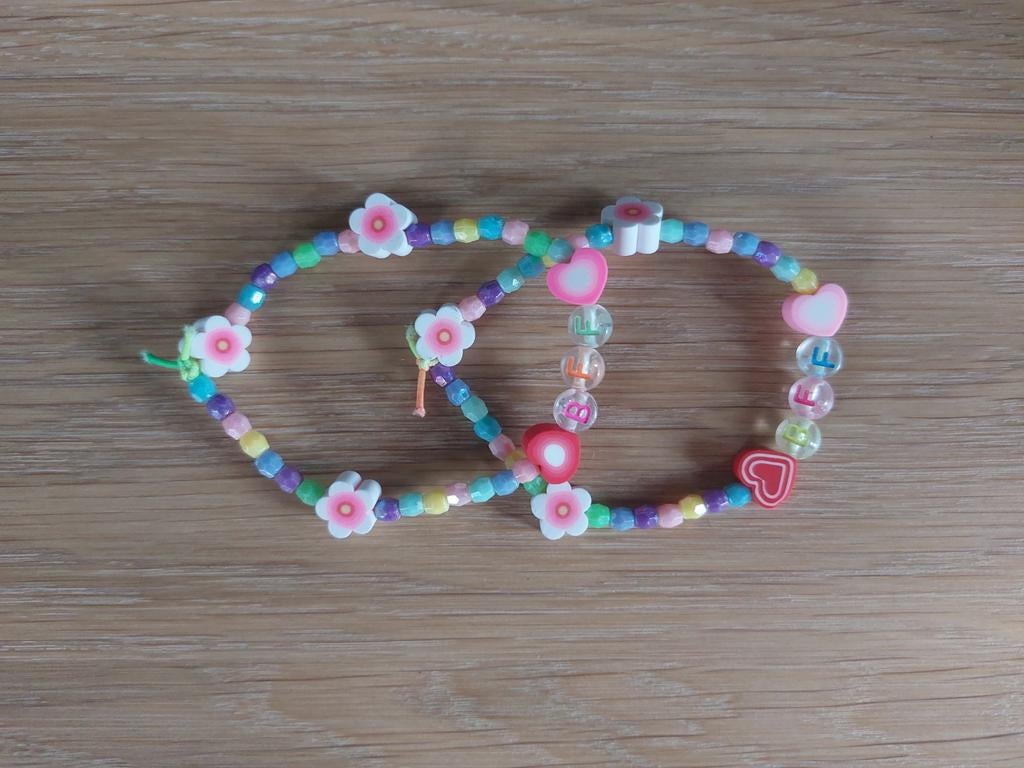 BFF Armbandjes - Vriendschapsarmbandjes met kralen, Kunststof of Plastic, Nieuw, Ophalen of Verzenden, Roze