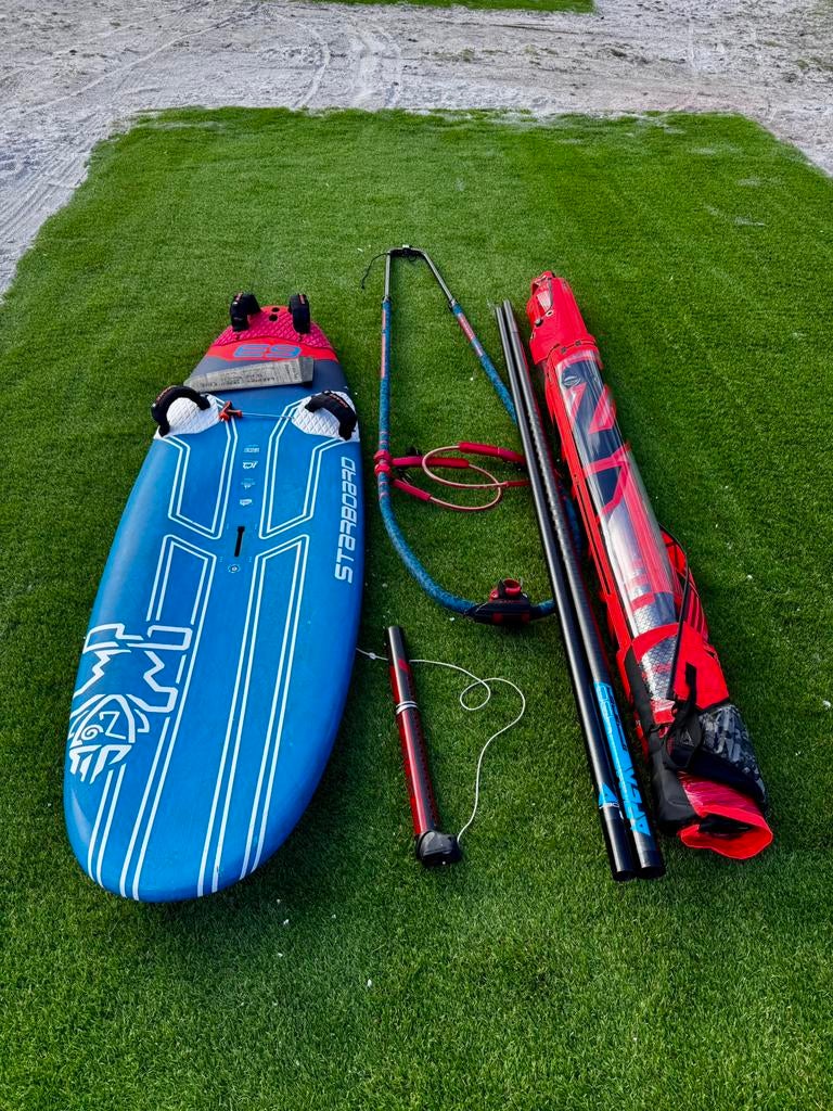 Complete high-end slalom windsurf set – 75 km/u ready, Ophalen, Zo goed als nieuw
