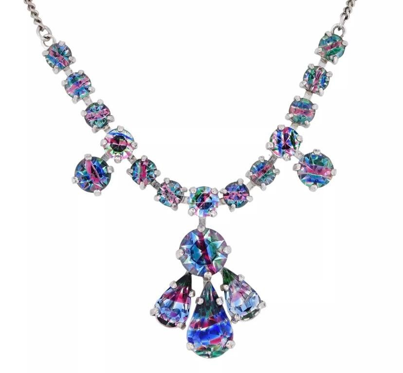 Collier met mooie  rijnstenen   mooi geslepen, Verzenden