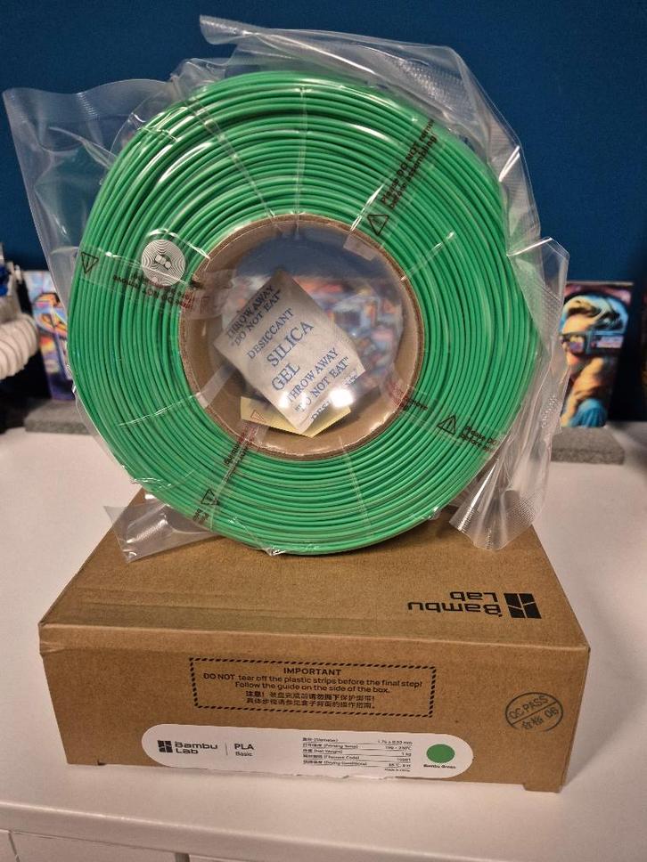 Bambu Lab PLA Basic refill - Bambu Green (1kg), Computers en Software, 3D-printerbenodigheden, Nieuw, Ophalen of Verzenden