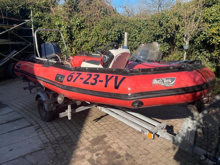 ACHILLES RUBBERBOOR 430 MET 40 PK YAMAHA, Watersport en Boten, Rubberboten, Gebruikt, Overige merken, Overige materialen, Minder dan 70 pk