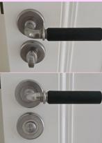 Deurbeslag Enzi  | Luxe deu vrij/ bezet, Ophalen, Gebruikt, Rvs, Klink of Kruk