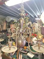 Antieke Messing Kaarsenkroonluchter - Massief, 6 Armen, Ophalen, Gebruikt, Onbekend, Antiek, Klassiek